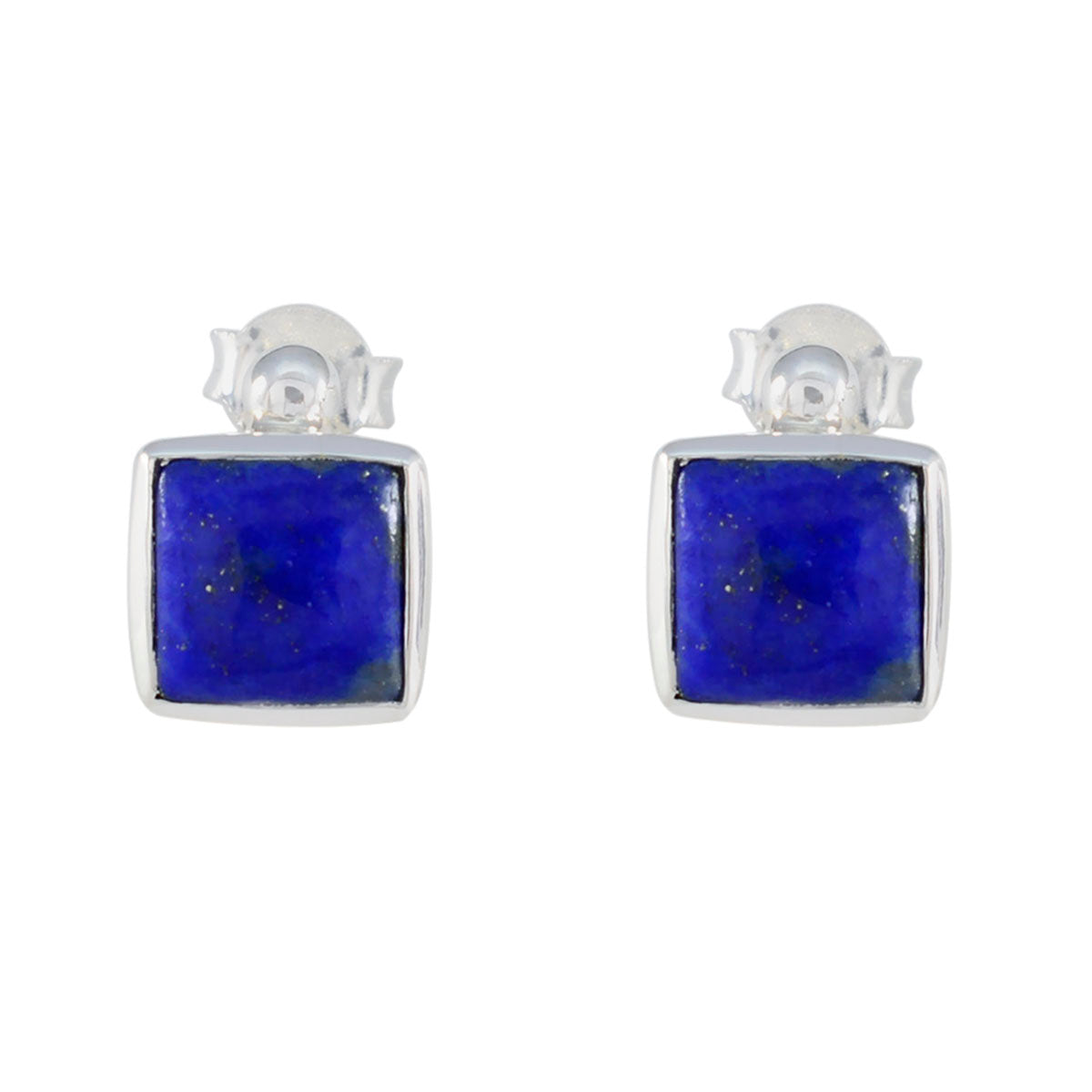 Milagros Blue Solitaire Stud Earrings for Everyday Glam Lapis Lazuli Blue Stud