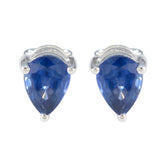 Seo-yeon Blue Solitaire Stud Earrings for Everyday Glam Blue Sapphire cz Blue Stud