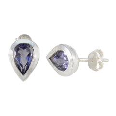 Luisa Blue Solitaire Stud Earrings for Everyday Glam