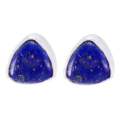 Natalia Blue Solitaire Stud Earrings for Everyday Glam Lapis Lazuli Blue Stud