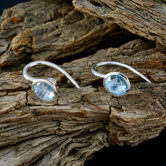 Andrea Blue Solitaire Stud Earrings for Everyday Glam