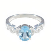 Saanvi Blue Solitaire Twist Ring with Stunning Gemstone Blue Topaz Blue
