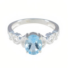 Saanvi Blue Solitaire Twist Ring with Stunning Gemstone Blue Topaz Blue