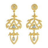 Araya Blue Statement Earrings for Stylish Glam Blue Topaz CZ Blue Stud