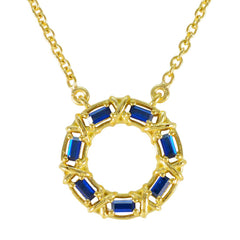 Zoe Blue Statement Pendant Necklace for Everyday Glam Blue Sapphire Blue Blue
