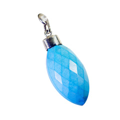 Eva Blue Stone Everyday Pendant with Silver Cap