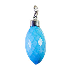 Eva Blue Stone Everyday Pendant with Silver Cap Turquoise Turquoise Turquoise