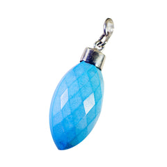 Eva Blue Stone Everyday Pendant with Silver Cap