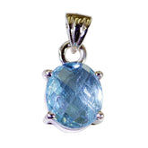 Pilar Blue Stone Necklace - Elegant Pendant Jewelry Blue Topaz Blue Blue