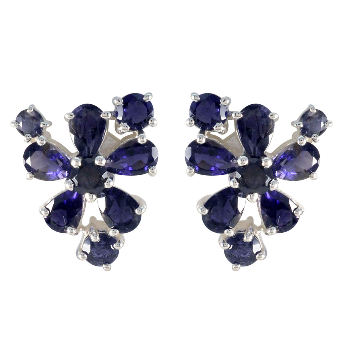 Greta Blue Stud Earrings for Everyday Elegance Iolite Blue Stud
