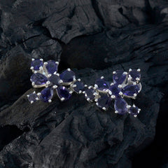 Greta Blue Stud Earrings for Everyday Elegance