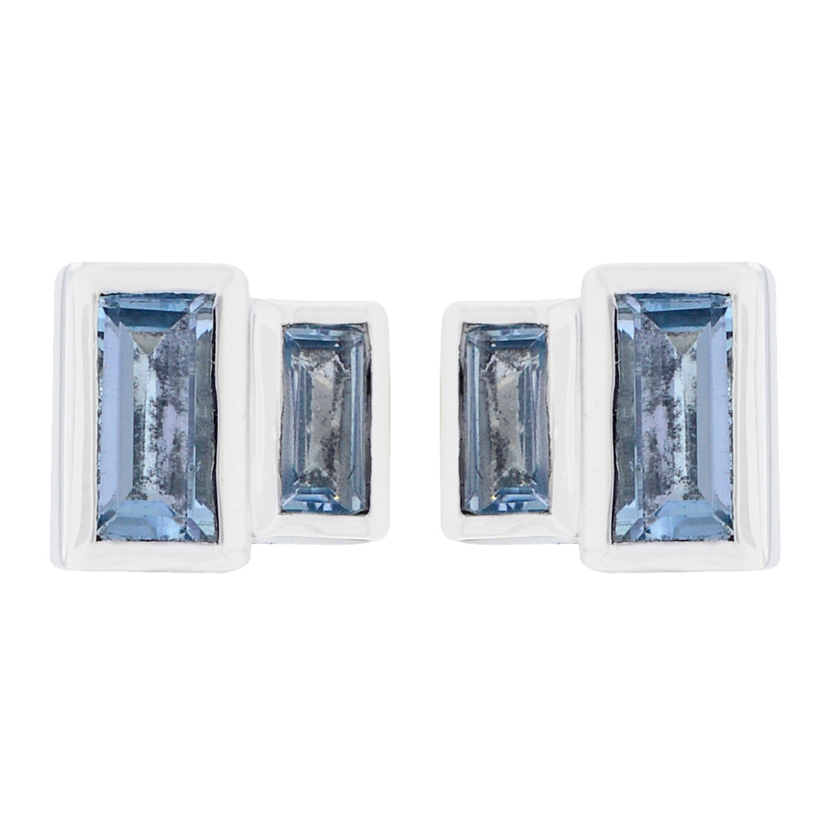 Rebeca Blue Stud Earrings with Gemstone Elegance Blue topaz Blue Stud