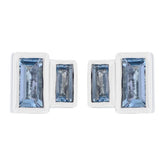 Rebeca Blue Stud Earrings with Gemstone Elegance Blue topaz Blue Stud