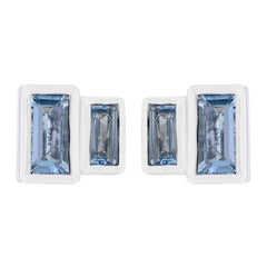 Rebeca Blue Stud Earrings with Gemstone Elegance Blue topaz Blue Stud