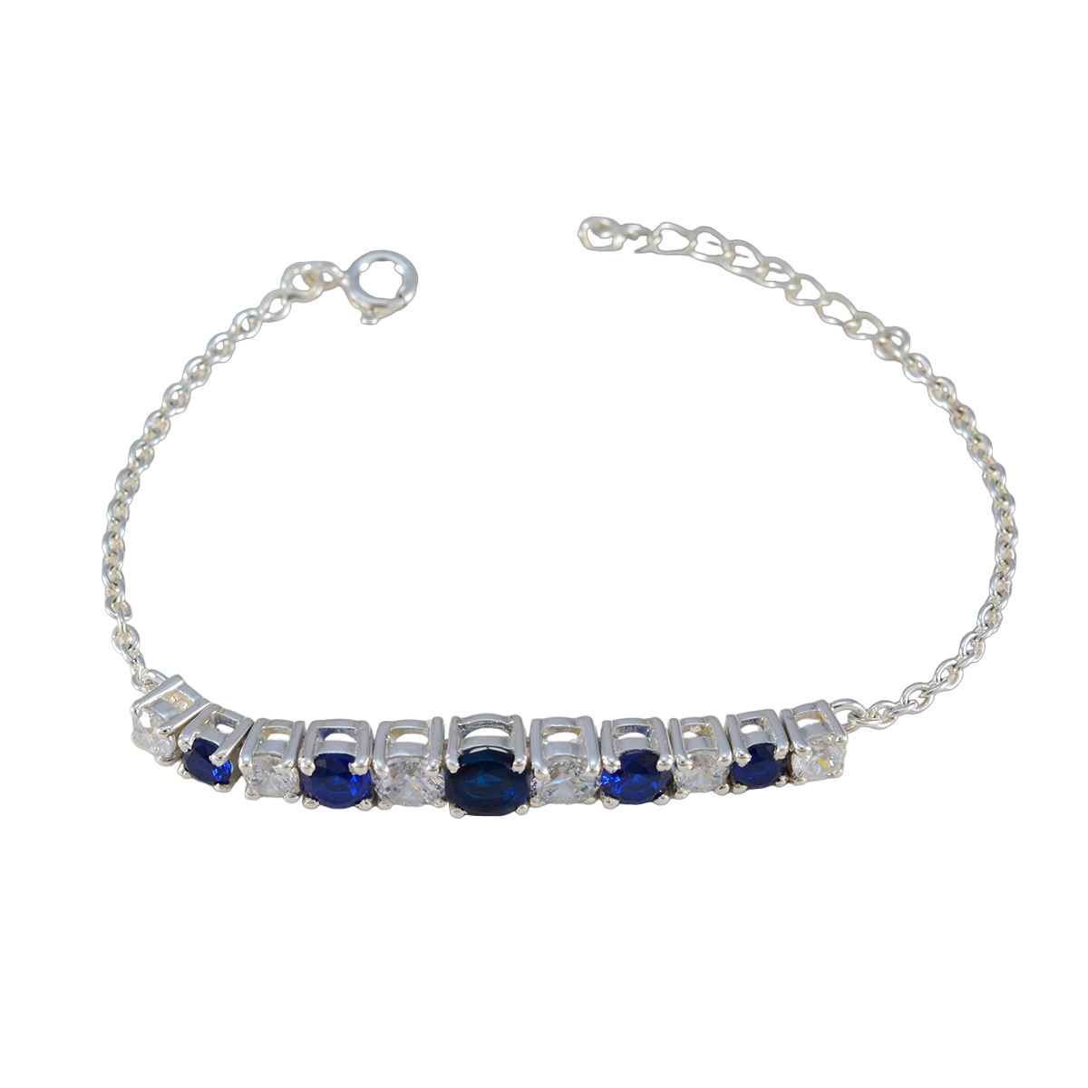 Ines Blue Tennis Bracelet Gift for Glamorous Style Blue Supphire CZ Blue