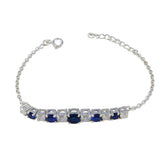 Ines Blue Tennis Bracelet Gift for Glamorous Style Blue Supphire CZ Blue