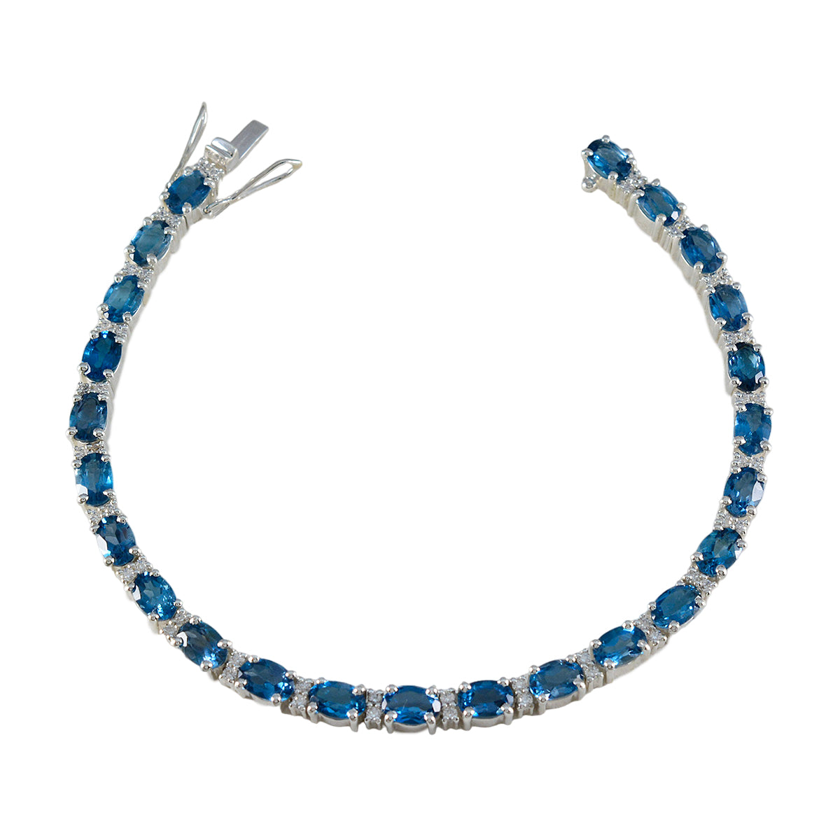 Ella Blue Tennis Bracelet - Elegant Gemstone Charm Blue Topaz Blue
