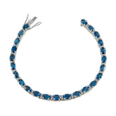 Ella Blue Tennis Bracelet - Elegant Gemstone Charm Blue Topaz Blue
