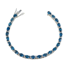Ella Blue Tennis Bracelet - Elegant Gemstone Charm Blue Topaz Blue