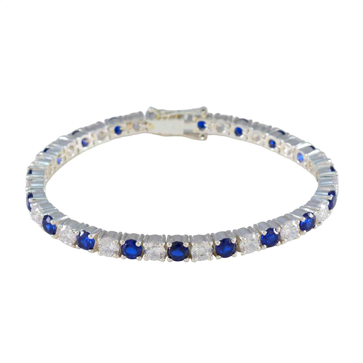 Aria Blue Tennis Bracelet with Sparkling Gemstones Blue Supphire CZ Blue
