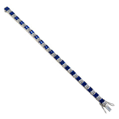 Aurora Blue Tennis Bracelet for Chic Everyday Wear Blue Supphire CZ Blue