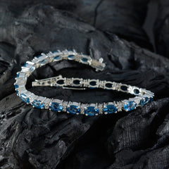 Ella Blue Tennis Bracelet - Elegant Gemstone Charm