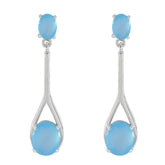 Jia Blue Toi Et Moi Stud Earrings for Everyday Glam Blue Chalcedony Blue Stud