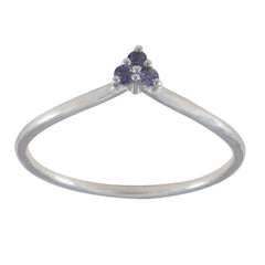 Zazlle Blue Trilogy Ring - Elegant Gemstone Jewelry Iolite Blue