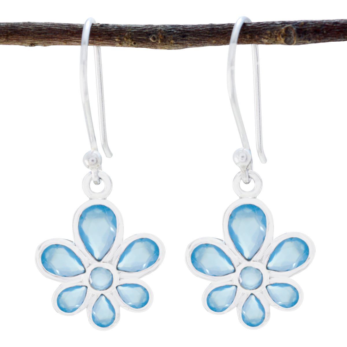 Hye-jin Blue Whisper Dangle Earrings for Everyday Glam Chalcedony Blue Dangle