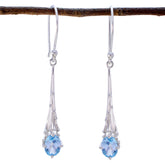 Eliza Blue Whisper Solitaire Earrings for Every Occasion Blue Topaz Blue Dangle