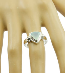 Evelyn Boho Aqua Solitaire Ring in Sterling Silver