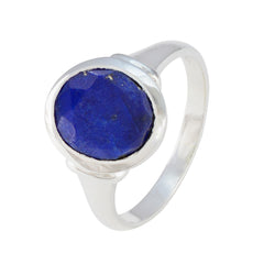 Harper Boho Blue Solitaire Ring in Sterling Silver