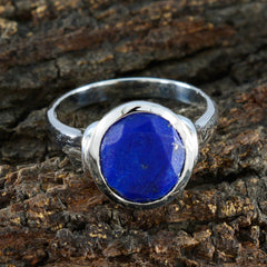 Harper Boho Blue Solitaire Ring in Sterling Silver