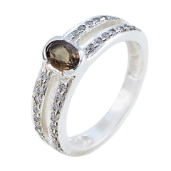 Clara Boho Brown Halo Ring with Gemstone Accent
