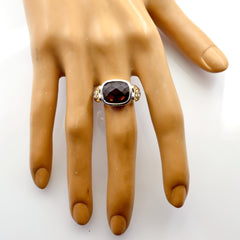 Dewi Boho Brown Halo Ring with Faceted Gemstone