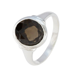 Priya Boho Brown Solitaire Ring in Sterling Silver