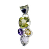 Eva Boho Chunky Pendant with Colorful Gemstones Multi Stone multicolor Multicolor
