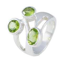 Aisha Boho Green Gemstone Ring Sterling Silver