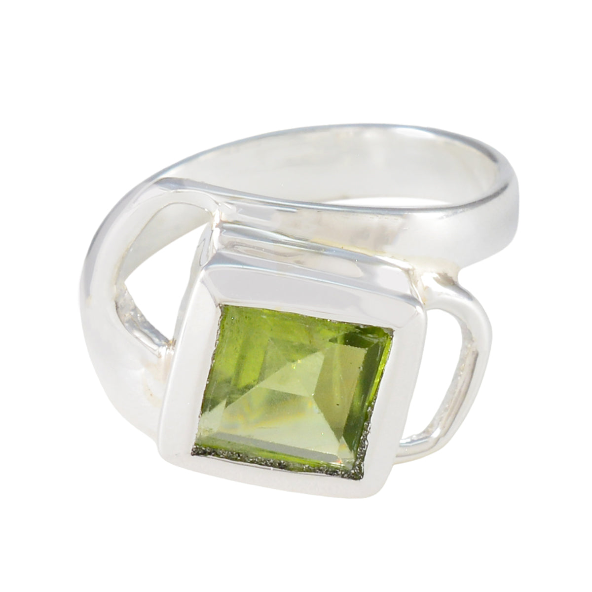 Zazlle Boho Green Solitaire Ring for Everyday Glam Peridot Green