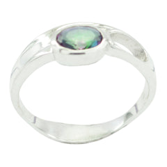 Emma Boho Multicolor Solitaire Ring for Every Occasion Mystic Quartz Multicolor