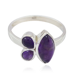 Aisha Boho Purple Gemstone Ring in Sterling Silver