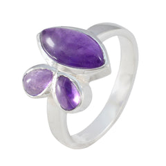 Aisha Boho Purple Gemstone Ring in Sterling Silver