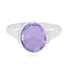 Emily Boho Purple Solitaire Ring with Amethyst Gemstone