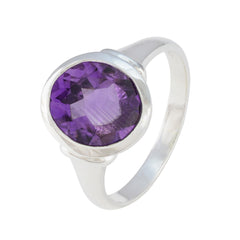 Emily Boho Purple Solitaire Ring with Amethyst Gemstone