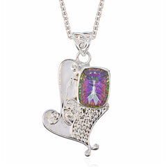 Lea Boho Statement Pendant with Colorful Gemstone Mystic Quartz multicolor Multicolor