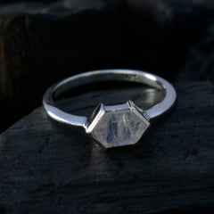 Aaliyah Boho White Solitaire Ring - Elegant Gemstone Jewelry