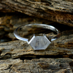 Aaliyah Boho White Solitaire Ring - Elegant Gemstone Jewelry