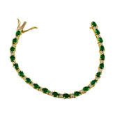 Sophia Bollywood Style Green Bracelet - Glamorous Gemstone Design Emerald CZ Green