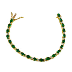 Sophia Bollywood Style Green Bracelet - Glamorous Gemstone Design Emerald CZ Green