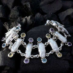 Nella Bollywood Style White Bracelet with Gemstones